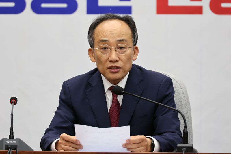 Choo Kyung-ho, the floor leader of the People Power Party, is speaking at the National Assembly audit countermeasure meeting held on the 11th. Photo=Seo Dong-il Reporter