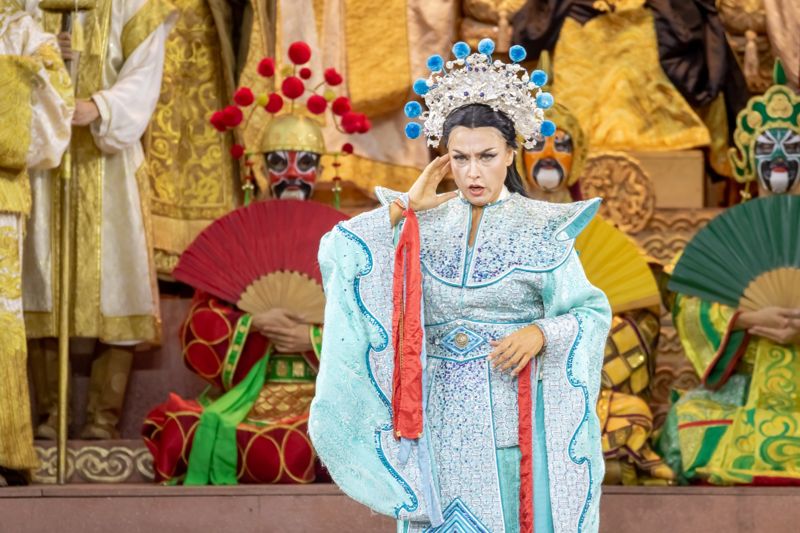 The opening night of the opera '2024 Turandot Arena di Verona Original' in Seoul at KSPO Dome at Jamsil Olympic Gymnastics Stadium on the evening of the 12th.