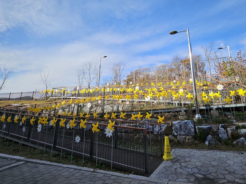 지난 19일 세월호 참사 10주기를 맞아 희생자를 추모하는 '노랑드레 언덕'을 부평 인천가족공원에서 강화도에 위치한 인천시교육청난정평화교육원의 평화정원으로 이전 설치했다. 인천시교육청난정평화교육원 평화정원으로 이전