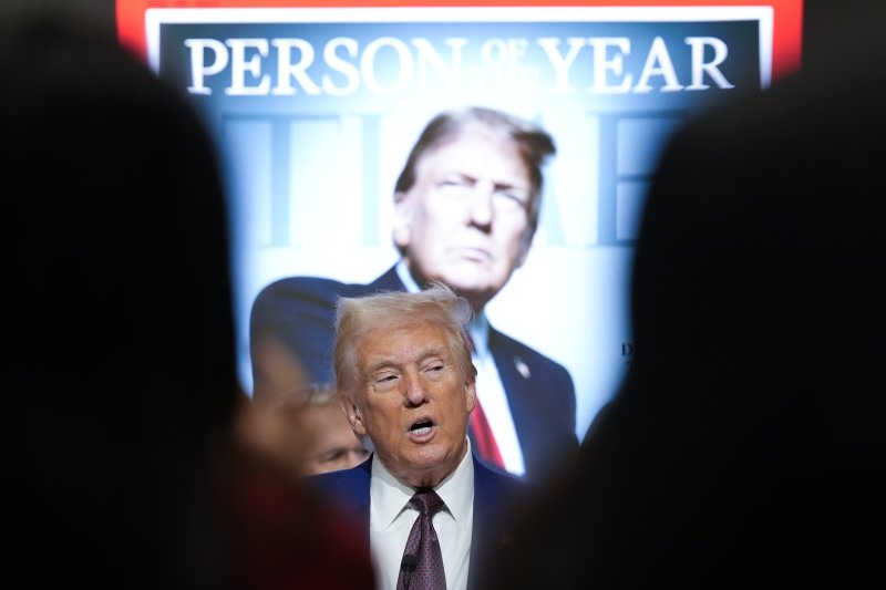 Donald Trump, the President-elect of the United States, speaking at the 'Person of the Year' event by TIME at the New York Stock Exchange on the 12th (local time). AP News