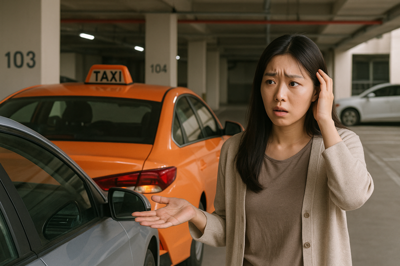 기어를 중립으로 한 채 이중주차를 하고도 차량을 빼달라고 한 차주에게 욕설을 한 내용을 챗GPT 이미지로 생성./사진=챗GPT
