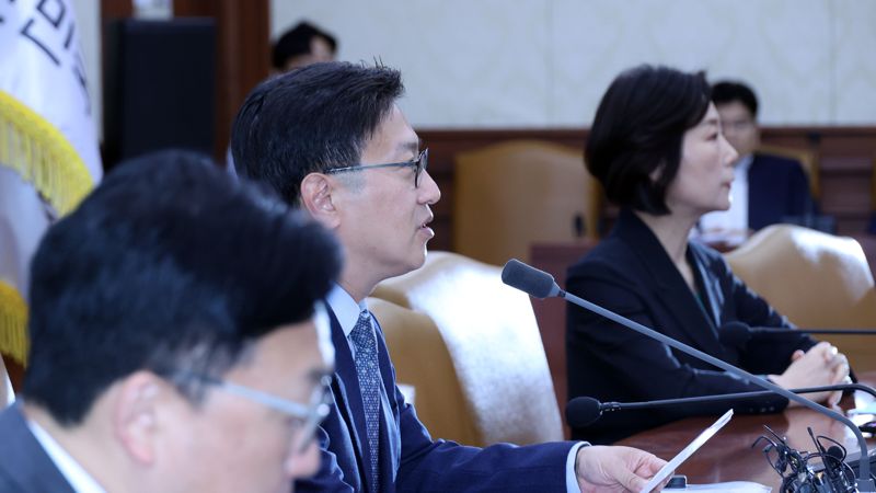 김범석 기획재정부 장관 직무대행이 8일 서울 종로구 정부서울청사에서 주재한 경제관계장관회의에서 발언하고 있다.사진=서동일 기자