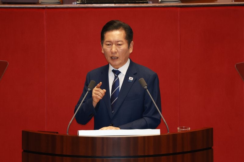 <b>정청래</b>, 첫 <b>교섭단체 대표연설</b>서 "내란 청산"