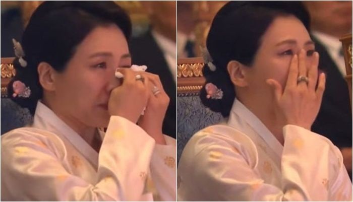 '<b>UAE</b>'서 눈물 쏟는 <b>김혜경 여사</b>... '선배' 조수미와 뜨겁게 포옹