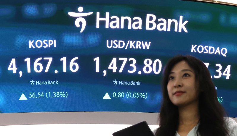 12일 서울 중구 하나은행 딜링룸./사진=뉴스1