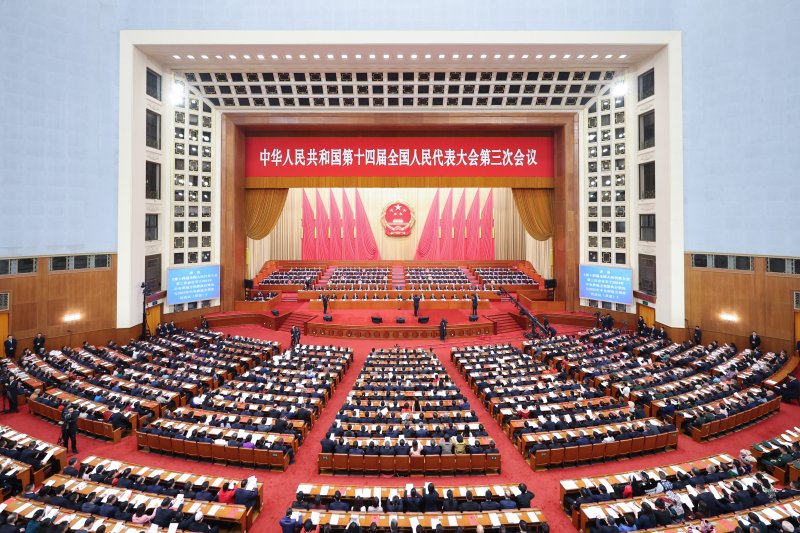 지난 3월 11일 중국 베이징 인민대회당에서 중국 양회의 마지막 일정인 제14기 전국인민대표대회(전인대) 3차 회의 폐막식이 진행됐다.뉴시스