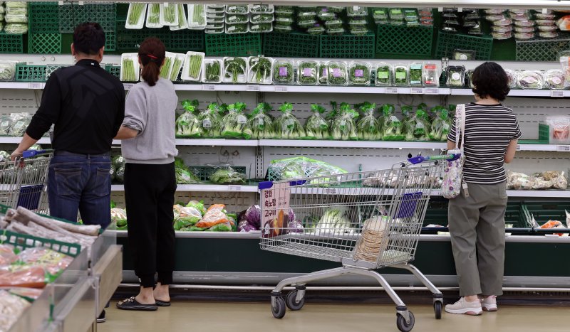 31일 국가데이터처에 따르면 12월 소비자물가는 지난해 같은 기간보다 2.3% 올랐다.사진은 이달 초 서울의 한 대형마트에서 시민들이 장을 보는 모습.뉴스1