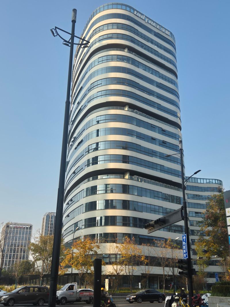중국 항저우 빈장 수곡빌딩이 '중국 데이터 밸리'로 조성되면서 새롭게 입주하게 되는 유니트리 본사 모습.사진=연지안 기자