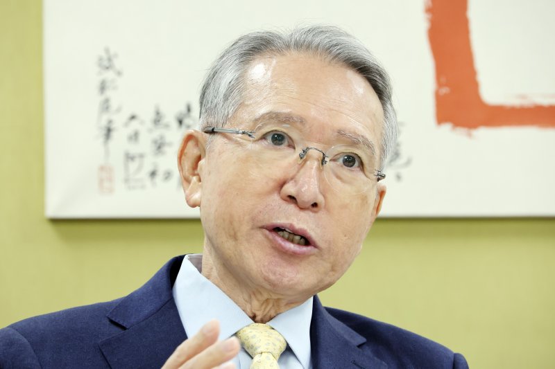 김형오 전 국회의장이 지난해 12월 15일 서울 서초구 파이낸셜뉴스 본사에서 '대한민국의 길을 묻다'라는 주제로 인터뷰를 하고 있다.사진=박범준 기자