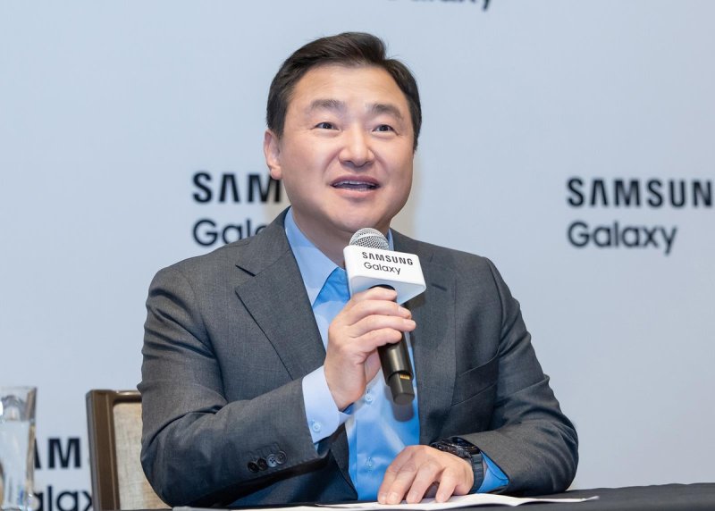 노태문 삼성전자 DX부문장 겸 MX사업부장(사장)이 지난해 7월 미국 뉴욕에서 열린 '삼성 갤럭시 언팩 2025' 행사 후 기자간담회에서 발언하고 있다.삼성전자 제공