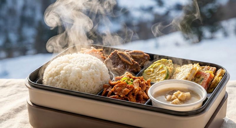 AI가 생성한 밀라노 올림픽 도시락 가상 이미지입니다