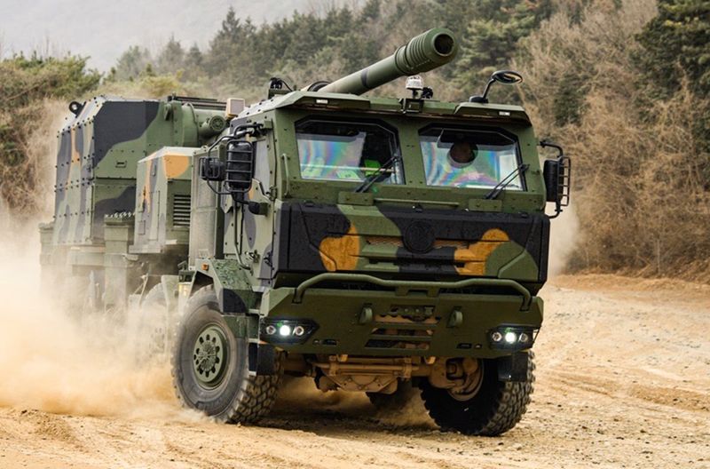 한화에어로스페이스가 미국 육군의 기동형 전술포 사업에 제안한 'K9MH' 자주포 모습. 한화디펜스USA 제공