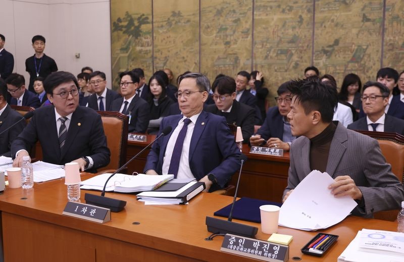 '암살자(들)' <b>공방</b>…박진영, <b>패노메논 특혜</b> 의혹 부인 [2026 국감]