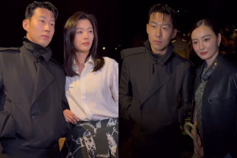 <b>손흥민</b>, 손가락 보호대 착용한 채…<b>전지현</b>과 미소 '포착'