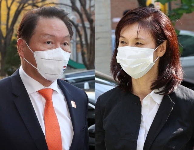 <b>최태원</b>-<b>노소영</b> 이혼 항소심 시작…"현금 2조 재산분할" 요구
