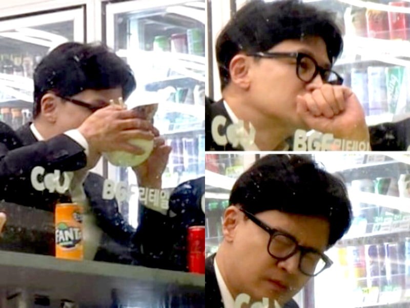 "<b>한동훈</b>이 편의점에…" 컵라면으로 끼니 때우는 모습 포착