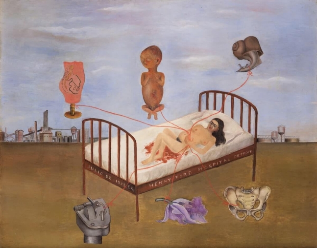 헨리 포드 병원(1932). 낙태를 후회하며 그린 그림이다.