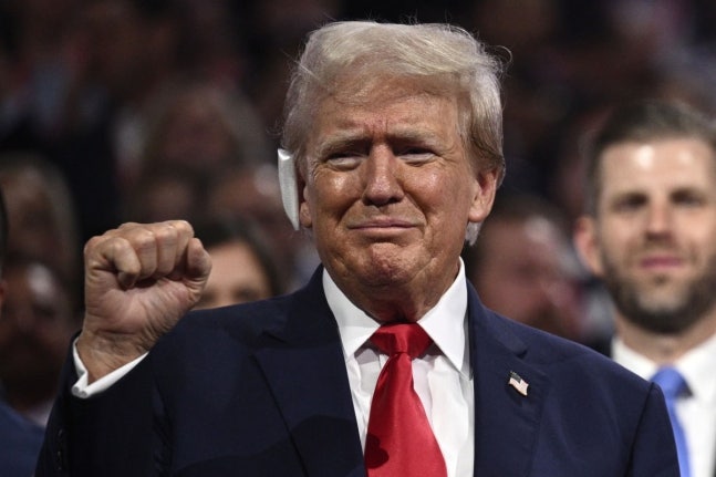 Former U.S. President Donald Trump attended the Republican National Convention in Milwaukee on the 15th (local time). /Photo=AFP, Yonhap News