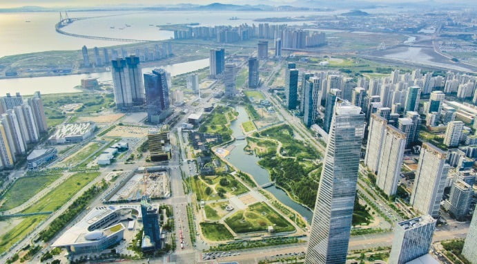 인천경제자유구역의 송도국제도시 전경. 사진=인천경제청 제공