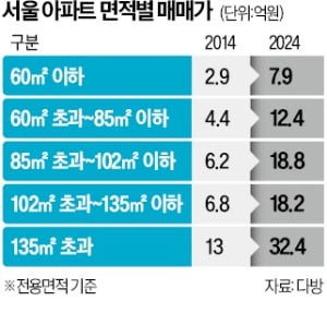 서울 '중대형 가격' 10년 새 3배 뛰어