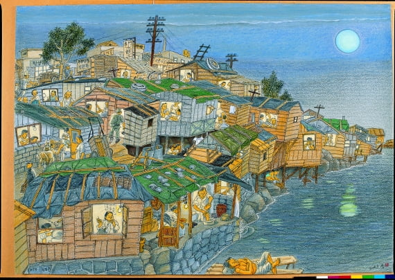 김성환,&lt;청계천의 밤(2004)&gt;.서울역사박물관 제공