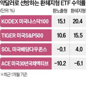 약달러에 美투자 ETF '희비'…환노출 울 때 환헤지 웃었�다