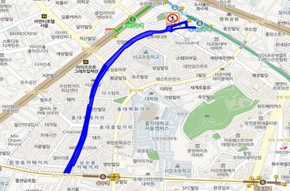 마포구 홍대 레드로드 통행금지 도로 구간 이미지.서울시 제공
