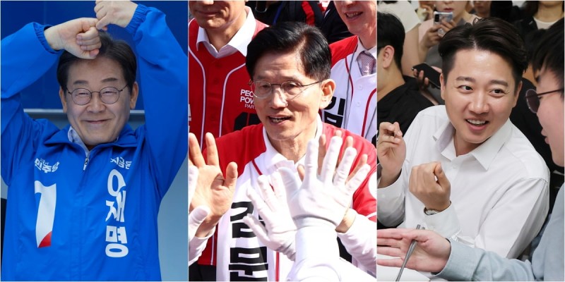 '대선 후보 <b>지지율</b>' 이재명 51%·김문수 29%·이준석 8% [갤럽]