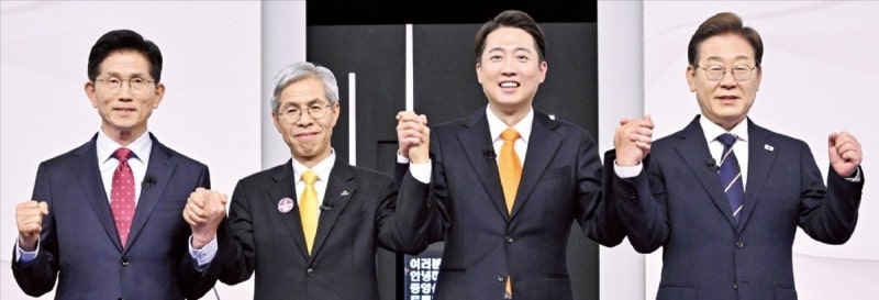 <b>이재명</b> "노란봉투법 당연히 해야" <b>김문수</b> "헌법에 위배"