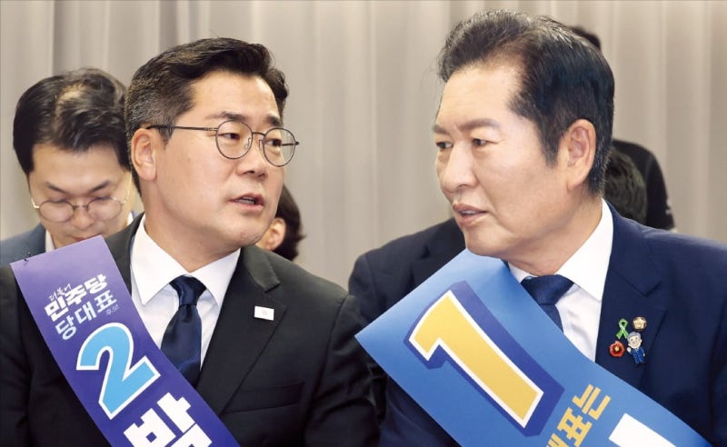 與대표 경선…충청 이어 영남도 <b>정청래 압승</b>