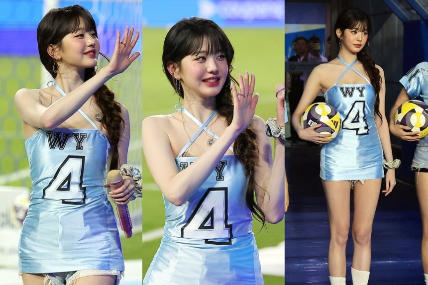 걸그룹 아이브 장원영이 지난 30일 오후 경기 수원시 팔달구 수원월드컵경기장에서 열리는 쿠팡플레이 시리즈 팀 K리그와 잉글랜드 프리미어리그 뉴캐슬 유나이티드의 경기에 참석했다. /사진=뉴스1