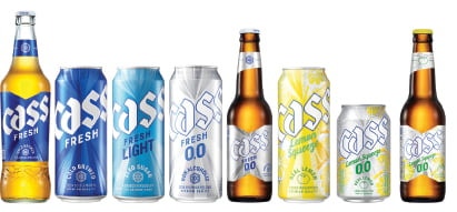 상쾌한 카스…폭포의 청량함·역동성 담아