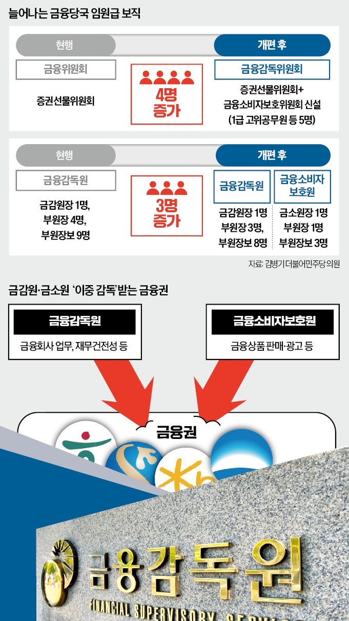 금소위 4명, 금소원 3명…'고위급' 자리만 늘린 금융당국 개편