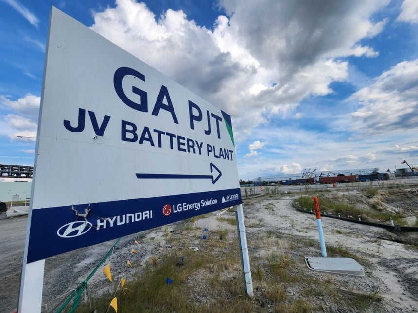 현대차-LG엔솔의 미국 조지아주 합작 배터리 공장 건설 현장. 연합뉴스