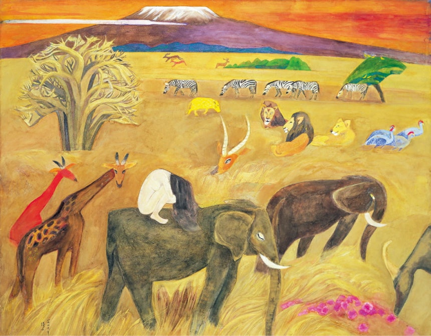 ① 아프리카 초원에 있는 자신을 그린 자화상 '내 슬픈 전설의 49페이지'(1976). 서울미술관 제공