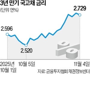 "11월 금리인하 가능성 후퇴"…국채금리 고공행진