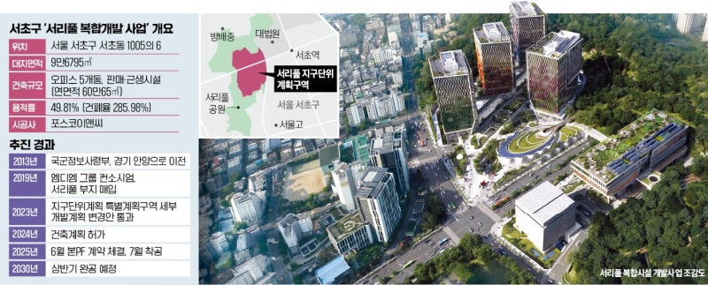 구글 사옥 닮은 '캠퍼스형 랜드마크'…서리풀, 복합 오피스 변신