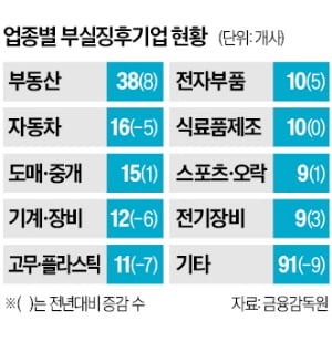 '부실 징후' 대기업 6곳 늘어…부동산·자동차업종 재무구조 악화
