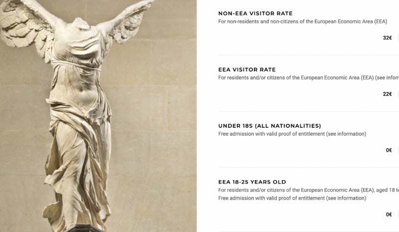 루브르 박물관 가격 / 사진=필자 제공