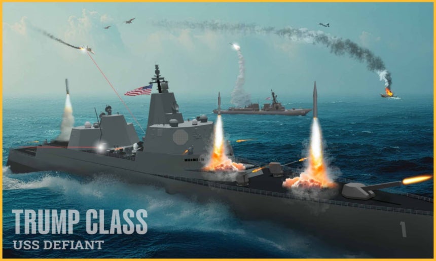 미 해군이 '황금함대' 홈페이지에서 설명한 신규 전함의 구상도./미 해군