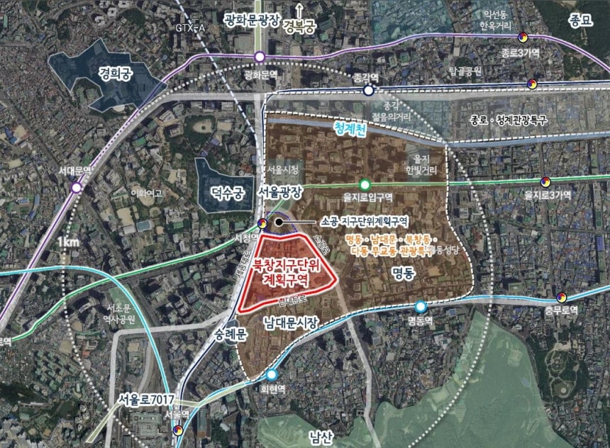 북창지구단위계획구역 위치도.서울시 제공
