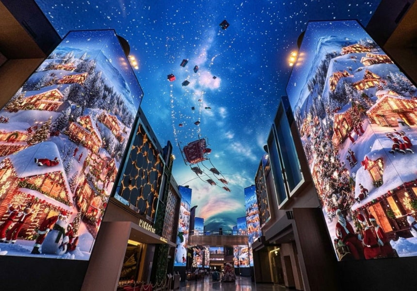 인스파이어 '오로라'에서 선보이는 미디어 아트 콘텐츠 '산타 빌리지'