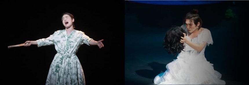 이자람의 판소리 갈라인 '작창' 공연 장면(왼쪽)과 창극 '살로메' 공연 장면. / 사진출처. 마포문화재단.