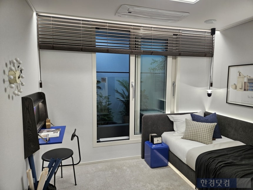 '드파인연희' 모델하우스 전용 84㎡ 유닛 내부,개방형 발코니가 설치되어 있다./사진=이슬기 한경닷컴 기자