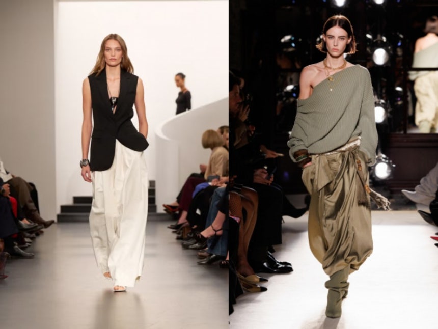 랄프로렌 2026 런웨이 무대(왼)와, 발망 26 SS시즌 여성 컬렉션(오)./사진=각 사 홈페이지 캡처