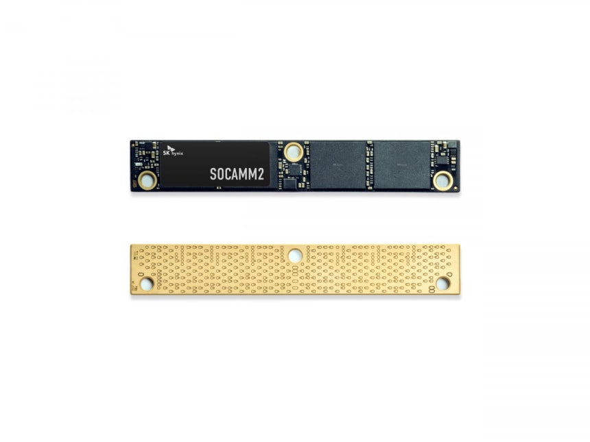 SK하이닉스가 10나노급 6세대(1c) LPDDR5X 저전력 D램 기반 차세대 메모리 모듈 규격인 SOCAMM2 192GB(기가바이트) 제품을 본격 양산한다고 20일 밝혔다./ 사진=SK하이닉스