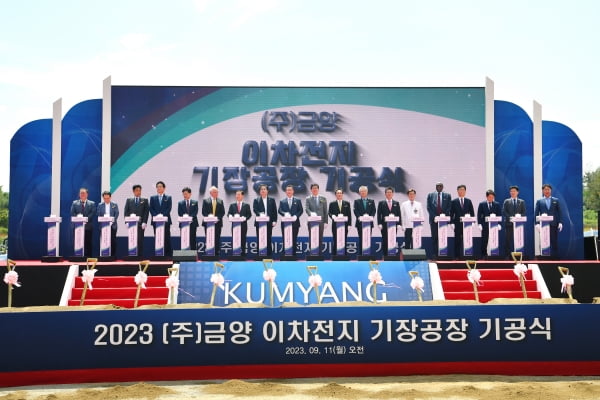 지난 2023년 9월 열렸던 금양 2차전지 기장공장 기공식.연합뉴스