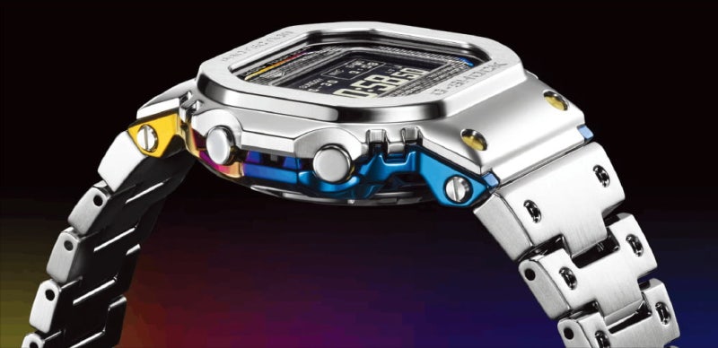 G-SHOCK, 무지갯빛 입힌 풀메탈 모델 선보여…AI 설계로 극강의 내구성 구현