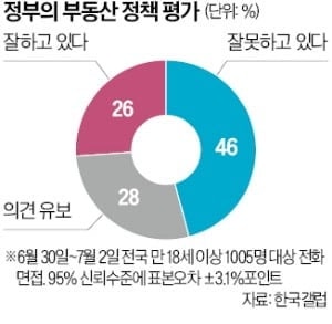 국민 46% "정부 부동산 정책 잘못하고 있다"