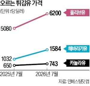 유럽 폭염에 튀김유값 급등